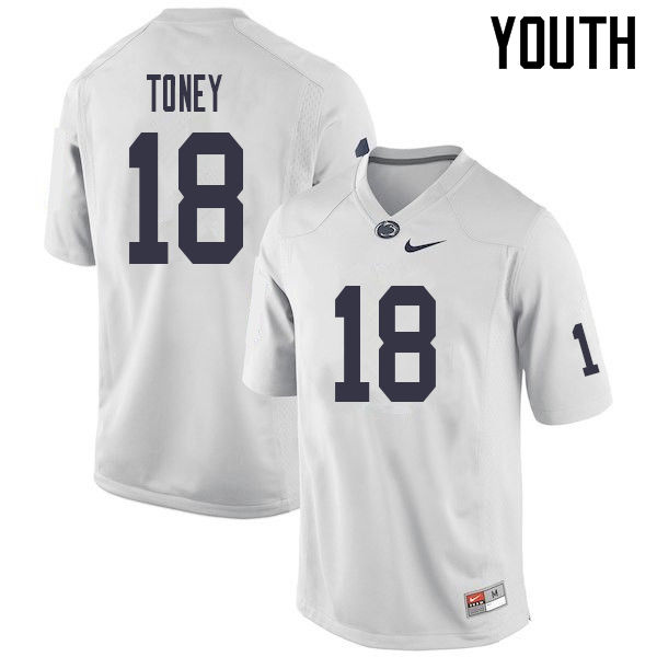 Youth #18 Shaka Toney Penn State Nittany Lions College Football Jerseys Sale-White